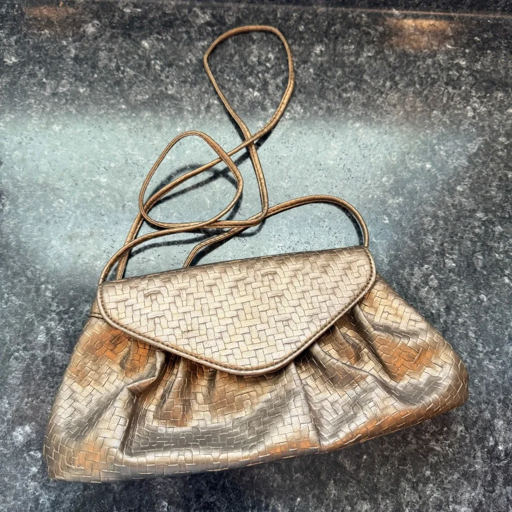 Vintage Neiman Marcus Metallic Braided Small Purse Shoulder Bag Night Out Clutch